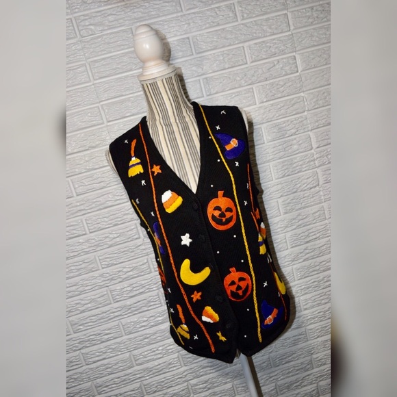 Vintage Jackets & Blazers - {vintage victoria jones} Halloween Sweater Vest